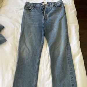 Agolde Blue Straight Leg Jeans